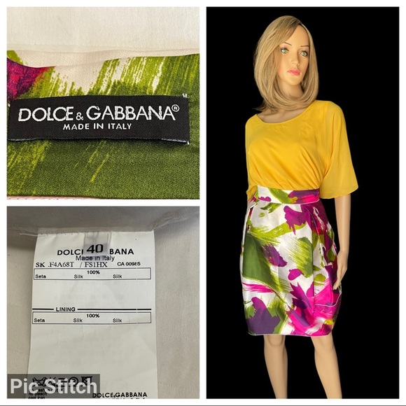 Dolce & Gabbana colorful abstract silk skirt 40 - Picture 1 of 16